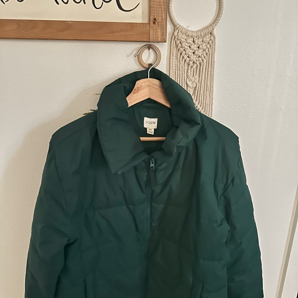 J.Crew Green Puffer Jacket - Picture 2 of 3